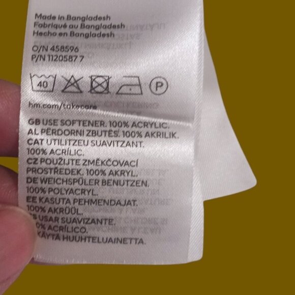 Divided by H&M Womens Mesh Knit Short Sleeve Button-Up size large green & white - Picture 9 of 12